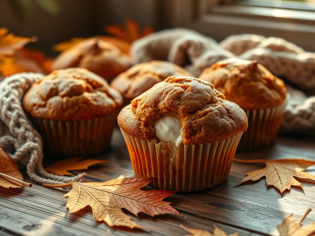 Pumpkin Muffins with Maple Cream Cheese Filling